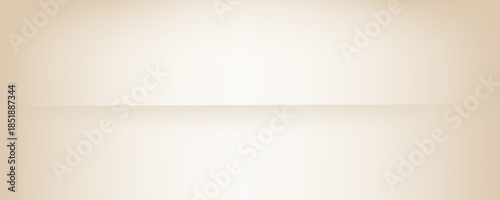 Beige studio room design concept. Light brown platform display background. Ecru wall or floor surface backdrop for presentation, mockup template, product showcase. Vector soft gradient wallpaper