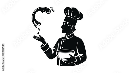 Chef seasoning food with skillful flair