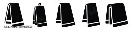 Collection of  kitchen towel silhouette icon set. cooking vector icons illustration