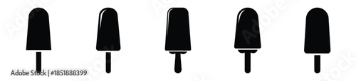 Collection of  popsicle silhouette icon set. cooking vector icons illustration