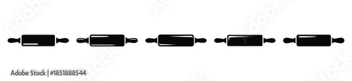 Collection of  rolling pin silhouette icon set. cooking vector icons illustration