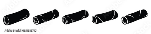 Collection of  spring roll silhouette icon set. cooking vector icons illustration