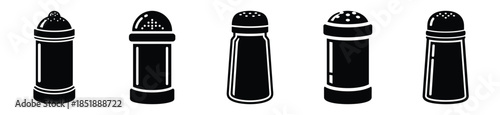 Collection of  sprinkle jar silhouette icon set. cooking vector icons illustration