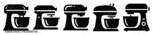 Collection of  stand mixer silhouette icon set. cooking vector icons illustration