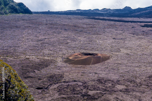 France, La Reunion island, the Crater a small volcanic crater of the Piton de la Fournaise, Formica Leo. 
