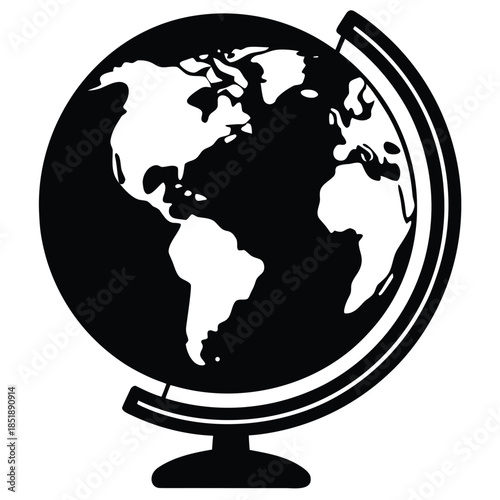 globe vector icon on white background