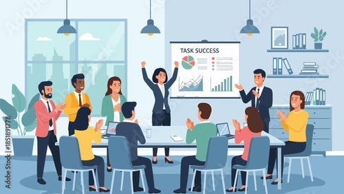 Diverse Business Team Celebrating Success Together.