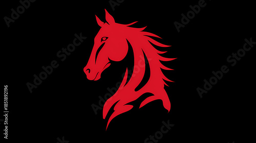 Silhouette horse side view minimalist nature logo