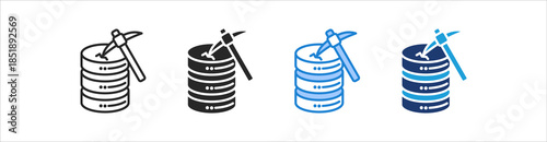 Data Mining Icon Set Multiple Style Vector Collection