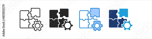 Integration Icon Set Multiple Style Vector Collection