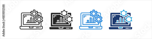 Processing Icon Set Multiple Style Vector Collection