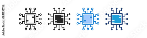 Circuit Icon Set Multiple Style Vector Collection