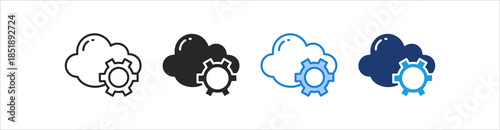 Cloud Management Icon Set Multiple Style Vector Collection