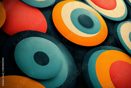 Retro generative AI artwork featuring in vibrant vintage colors for a stylish graphic design