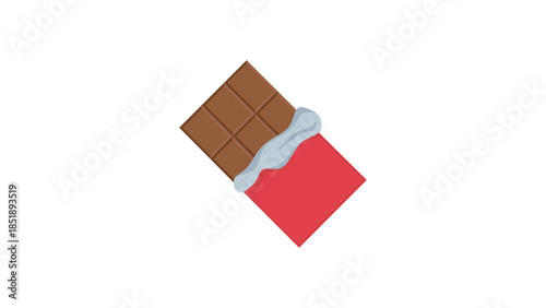 Chocolate bar vector isolated icon. Emoji illustration. Chocolate vector emoticon.