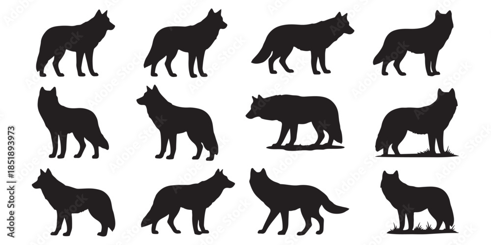 Obraz premium set of silhouettes of animals