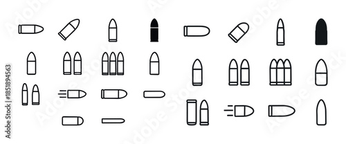 Set of bullet icons in various styles and designs