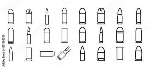 Variety of bullet outlines displayed in rows and columns