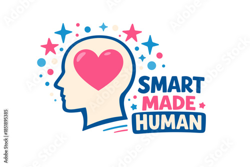 Human silhouette with heart and stars emphasizing intelligence and emotion