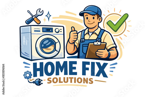 Male technician offering home appliance repair services with confidence