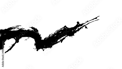 Abstract ink blot on white background Vector, illustration	