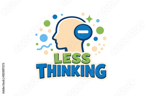 Minimalistic thought graphic with silhouette and vibrant design elements