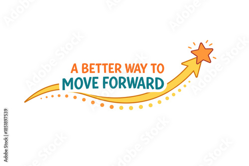 Inspirational arrow and star design with motivational message