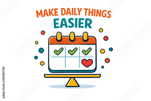 Organized daily planner with checkmarks and heart symbol for simplified task management