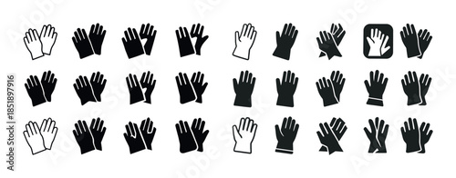Collection of hand gesture icons in various styles and designs
