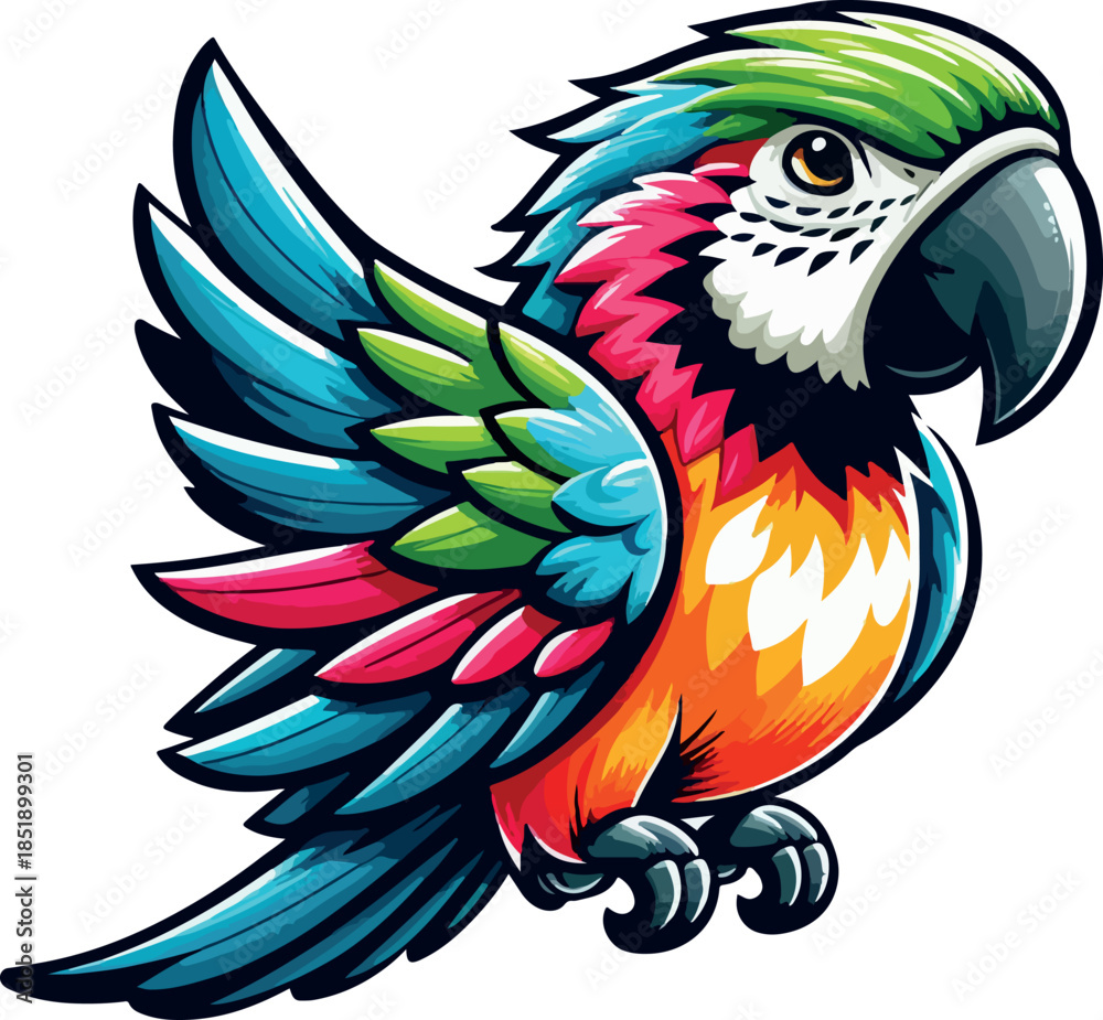 Obraz premium Parrot vector style silhouette image