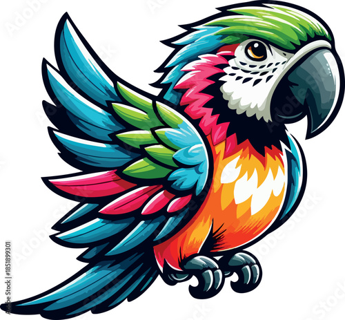 Parrot vector style silhouette image