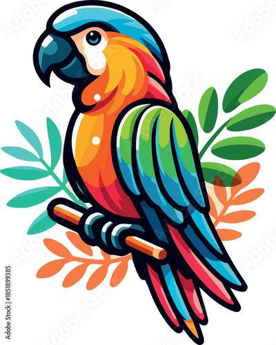 Parrot vector style silhouette image