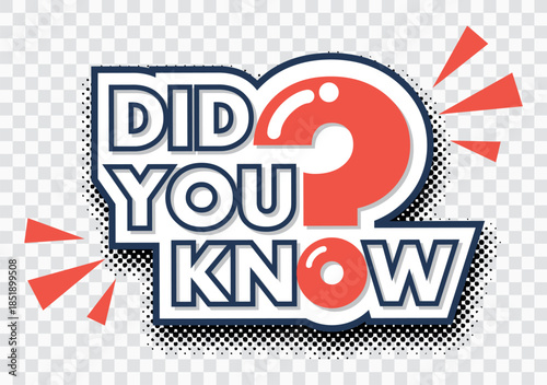 Did You Know Speech Bubble – Trivia and Fun Facts Comic Pop Art Illustration