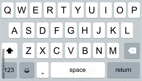 Virtual Mobile Keyboard Interface – Modern QWERTY Touchscreen UI