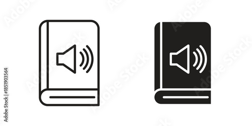 Audio book icons for designers, web developers, displays and websites