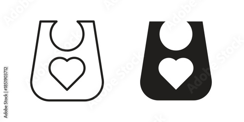Baby bib icons for designers, web developers, displays and websites