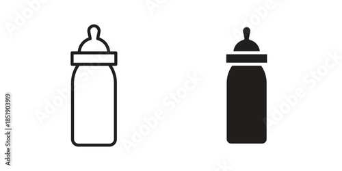 Baby milk bottle icons for designers, web developers, displays and websites