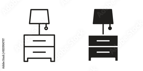 Bedside table icons for designers, web developers, displays and websites