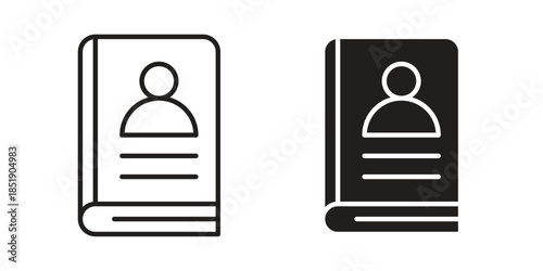 Biography icons for designers, web developers, displays and websites