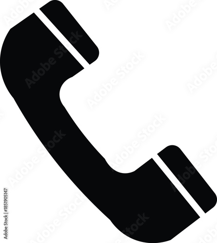 Simple black phone handset graphic design a communication tool illustration silhouette