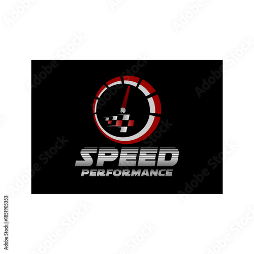 Sports car speedometer logo design template