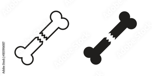 Broken bone icons for designers, web developers, displays and websites