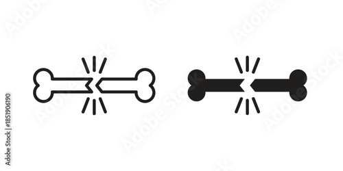 Broken bone icons for designers, web developers, displays and websites