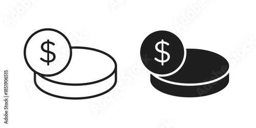 Budget planning icons for designers, web developers, displays and websites