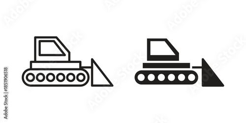 Bulldozer icons for designers, web developers, displays and websites