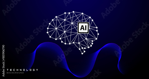 High-tech artificial intelligence symbol with dynamic data connections, visualizing smart computing, deep learning, and future-ready digital infrastructure.