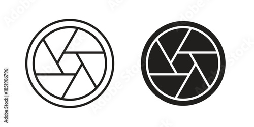 Camera shutter icons for designers, web developers, displays and websites