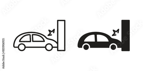 Car accident icons for designers, web developers, displays and websites