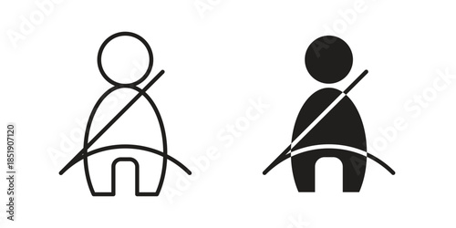 Car seat belt icons for designers, web developers, displays and websites