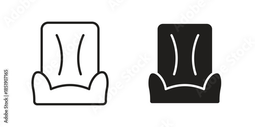 Car seat icons for designers, web developers, displays and websites